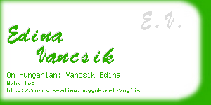 edina vancsik business card